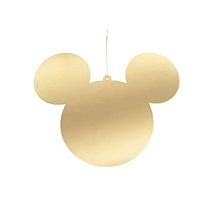 Enfeite Para Pendurar De Natal - Pingente Mickey Ouro - 12cm - Disney Original - 1 unidade - Cromus - Rizzo