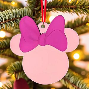 Enfeite Para Pendurar De Natal - Pingente Minnie Com Laço - 15cm - Disney Original - 1 unidade - Cromus - Rizzo