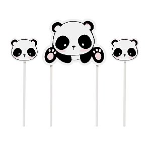 Kit Topo De Bolo Festa Panda em 3 Peças - 1 unidade - Cromus - Rizzo Festas
