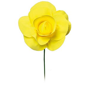 Flor Decorativa Amarela 15cm - 01 unidade - Cromus - Rizzo Festas