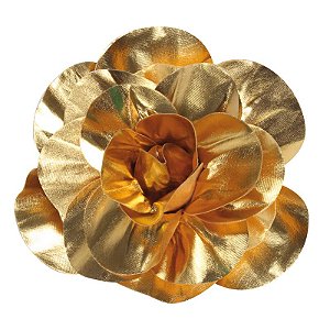Flor Decorativa Ouro 30cm - 01 unidade - Cromus - Rizzo Festas