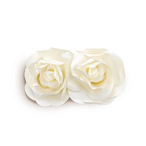 Flor Decorativa de Papel Branco 10cm - 02 unidades - Cromus - Rizzo Festas