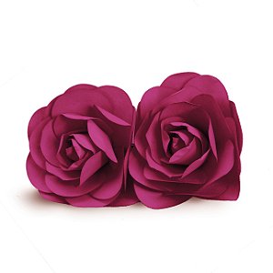 Flor Decorativa de Papel Berinjela 10cm - 02 unidades - Cromus - Rizzo Festas