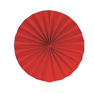 Leque Decorativo de Papel Vermelho 25cm - 02 unidades - Cromus - Rizzo Festas