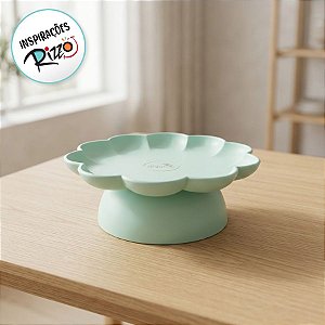 Bandeja Flower Com Pé - 180mm - Verde Claro Fosco - 1 unidade - Só Boleiras - Rizzo