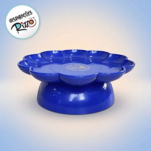 Bandeja Flower Com Pé - 180mm - Azul Bic - 1 unidade - Só Boleiras - Rizzo
