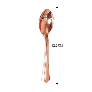 Colher de Sobremesa Bronze 12,5cm - 12 unidades - Descartáveis de Luxo - Cromus - Rizzo Festas