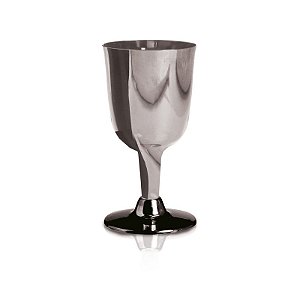 Taça de Vinho Prata 160ml - 06 unidades - Descartáveis de Luxo - Cromus - Rizzo Festas