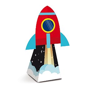 Caixa Mini Cone com Aplique Festa Astronauta - 8 unidades - Cromus - Rizzo Festas