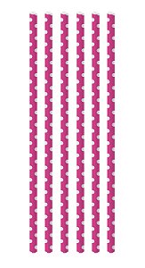 Canudo de Papel Poá Pink e Branco - 20 unidades - Cromus - Rizzo Festas