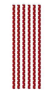 Canudo de Papel Poá Vermelho e Branco - 20 unidades - Cromus - Rizzo Festas