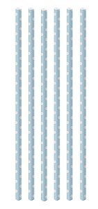 Canudo de Papel Poá Azul Claro e Branco - 20 unidades - Cromus - Rizzo Festas