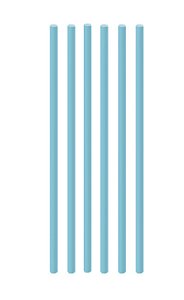 Canudo de Papel Liso Azul Claro - 20 unidades - Cromus - Rizzo Festas