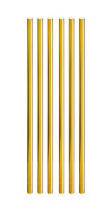 Canudo de Papel Liso Metalizado Dourado - 20 unidades - Cromus - Rizzo Festas