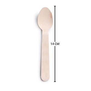 Colher de Madeira - 14cm - 08 unidades - Cromus - Rizzo Festas