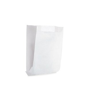 Saquinho de Papel para Mini Lanche P 10x8x4cm - Liso Branco - 50 unidades - Cromus - Rizzo Festas