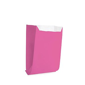 Saquinho de Papel para Mini Lanche P 10x8x4cm - Liso Pink - 50 unidades - Cromus - Rizzo Festas