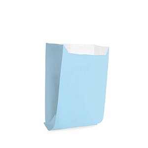 Saquinho de Papel para Mini Lanche P 10x8x4cm - Liso Azul - 50 unidades - Cromus - Rizzo Festas