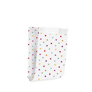 Saquinho de Papel para Mini Lanche P 10x8x4cm - Colorê - 50 unidades - Cromus - Rizzo Festas