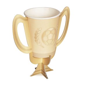 Copo Troféu Festa Futebol 240Ml - 8 unidades - Cromus - Rizzo Festas