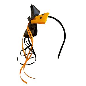Tiara Halloween com Morcego - Amarelo e Preto - 1 unidade - Rizzo