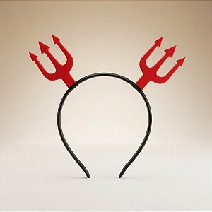 Tiara Halloween Tridente - Preto e Vermelho - 1 unidade - Rizzo