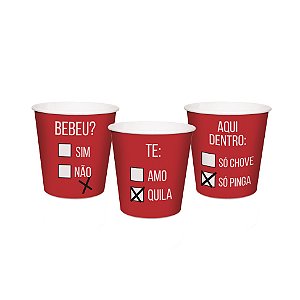 Copinho Shot Festa Churrasco Vermelho 50ml - 8 unidades - Cromus - Rizzo Festas