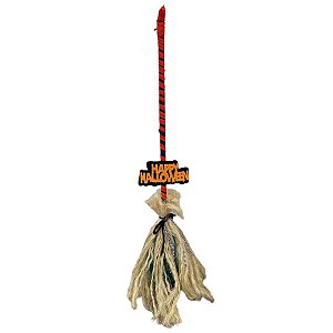 Enfeite Decorativo Halloween - Vassoura Laranja - 1 unidade - Rizzo