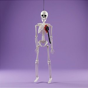 Enfeite para Pendurar - Esqueleto Com Faca No Coração - Halloween - 40cm - 1 unidade - Cromus - Rizzo