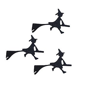 Enfeite Decorativo Halloween - Bruxa Voando - 10cm - 3 unidades - Rizzo