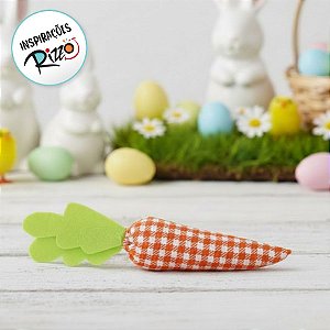 Enfeite Decorativo Páscoa - Cenoura Quadriculada - 18cm - 1 unidade - Cromus - Rizzo