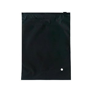 Saco Ziper Preto Com Furo - Preto Fosco - 25x35cm - 50 unidades - Rizzo