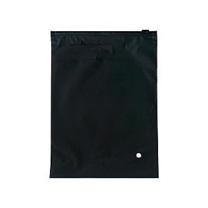 Saco Ziper Preto Com Furo - Preto Fosco - 20x30cm - 50 unidades - Rizzo