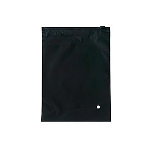 Saco Trilho Zip Preto Fosco Com Furo - 18x25cm - 50 unidades - Rizzo