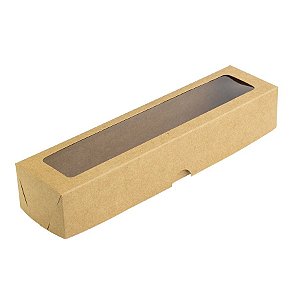 Caixa com Visor S13 (5,5cm x 23cm x 4cm) Kraft 10 unidades Assk Rizzo Embalagens