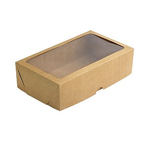 Caixa com Visor S20 (22cm x 11,7cm x 4,5cm) Kraft 10 unidades Assk Rizzo Embalagens