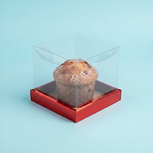Caixa para Panetone 250g (12x12cm) Vermelho - 5 unidades - Assk - Rizzo