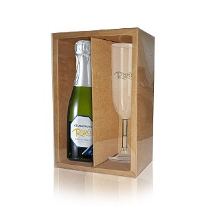 Caixa Mini Champanhe e Taça (20,5cm x 13cm x 6cm) Kraft 5 unidades Assk