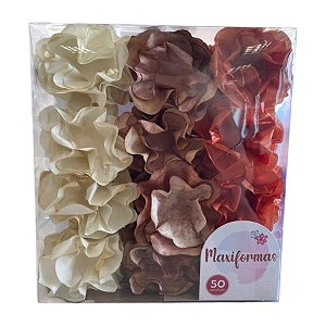 Forminha para Doces Finos - Happy - Tons Pint Terra/Capuc/Bege - 50 unidades - Maxiformas - Rizzo