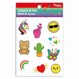 Tatuagem Temporária para Pele - Infantil Diversos 2 - 20 Tatuagens - Regina - Rizzo