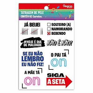 Tatuagem Temporária para Pele de Carnaval 2 - 16 Tatuagens - Regina - Rizzo