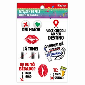 Tatuagem Temporária para Pele de Carnaval - 16 Tatuagens - Regina - Rizzo
