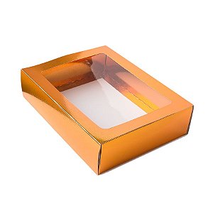 Caixa Gaveta com Visor Nº3 (12cm x 16cm x 4cm) Cobre 10 unidades Assk Rizzo Embalagens