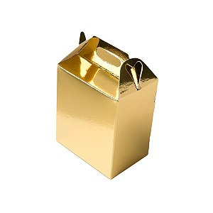 Caixa Sacolinha S1 (9,5cm x 6,5cm x 4,5cm) Dourada 10 unidades Assk Rizzo Embalagens