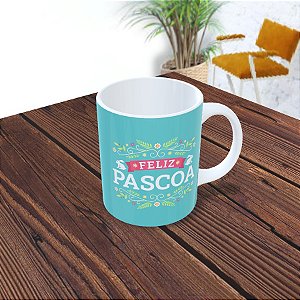 Caneca de Porcelana - Feliz Páscoa - 325ml - 1 unidade - Rizzo