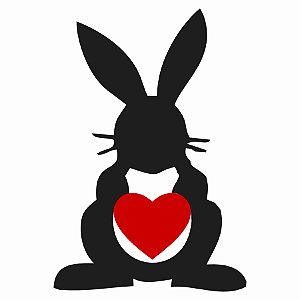 Transfer - Coelho com Coração Vermelho - 1 unidade - Rizzo