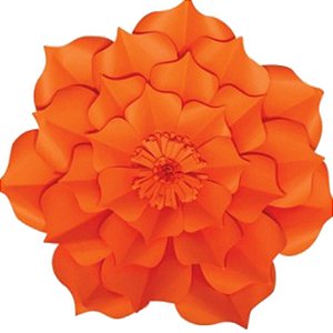 Flor de Papel Decoração Festa - Flor do Campo 39cm M Laranja - Decora Doces - Rizzo Festas