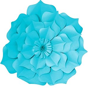Flor de Papel Decoração Festa - Flor do Campo 39cm M Azul Turquesa - Decora Doces - Rizzo Festas