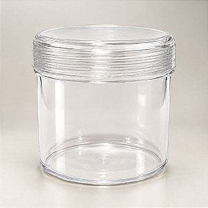 Potinho Acrílico Redondo Tampa Rosqueável - G - 200ml - 6,2cm x 7cm - 10 unidades - Rizzo Festas