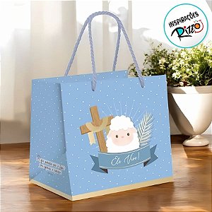 Sacola Premium Para Caixa Meio Ovo de 250g a 350g - Cordeirinho - 30x26x14cm - 1 unidade - Cromus - Rizzo